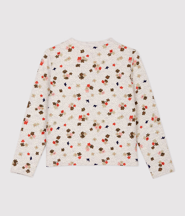 Cardigan en coton enfant fille beige/multicouleur